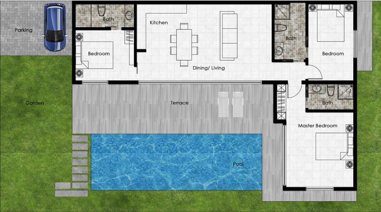 Stylish Pool Villa - 10 Mins Walk To The Beach Ko Lanta Exteriör bild